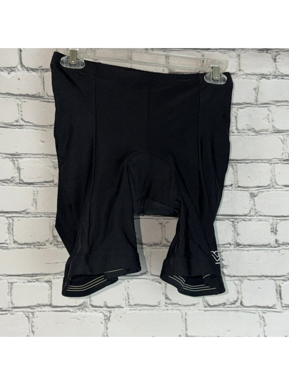 VIGOR Unisex Padded Cycling Compression Shorts Size Medium Black Stretch Nylon